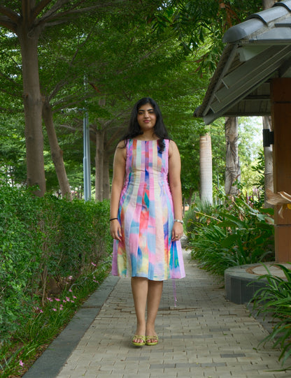 Upcycled Panelled Midi Dress