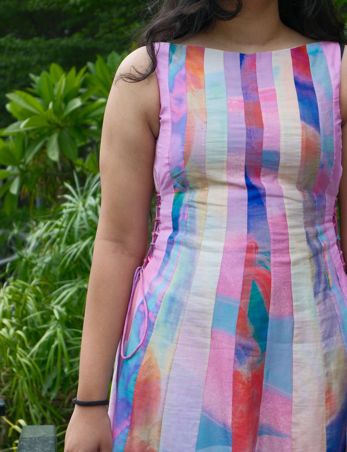 Upcycled Panelled Midi Dress