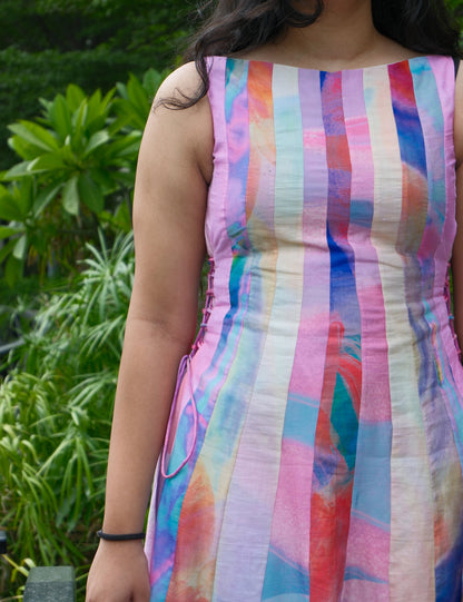 Upcycled Panelled Midi Dress
