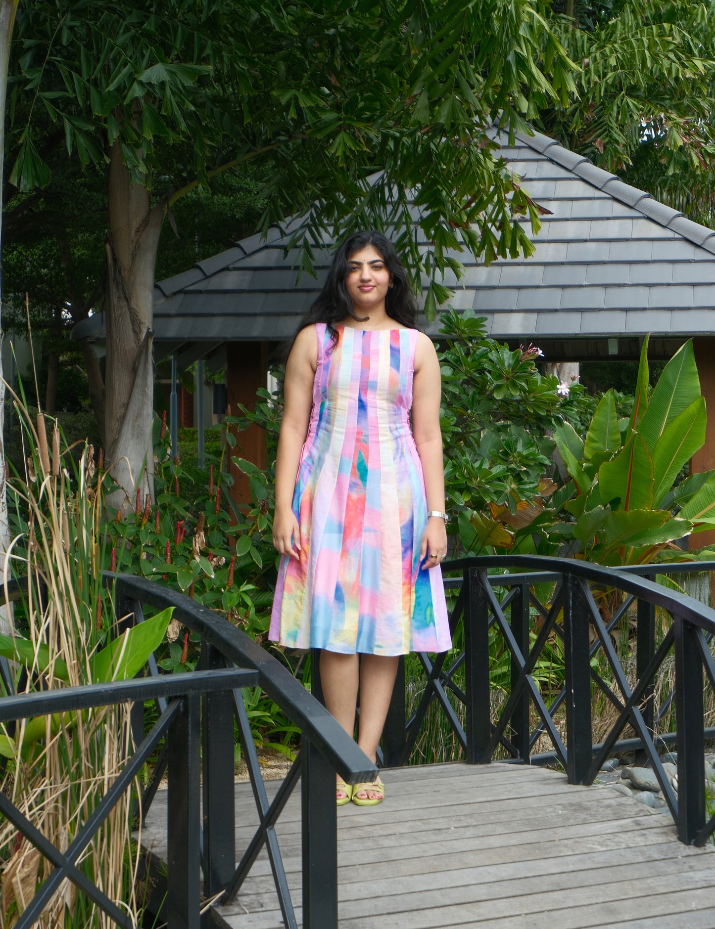 Upcycled Panelled Midi Dress